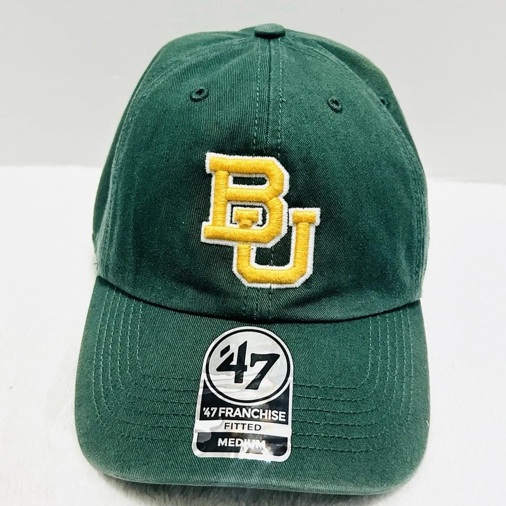 '47 Brand Baylor Bears‎ Logo Franchise Fitted Hat Cap Medium Green NCAA College